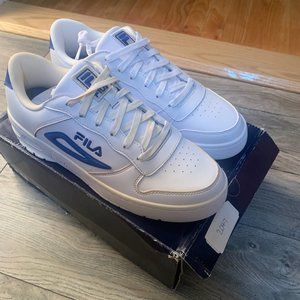 NEW FILA MEN'S LNX-100 LEATHER SNEAKERS WHITE & PRINCE BLUE 13
